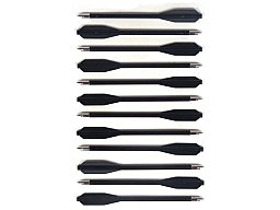 12 St. Pack Kunststoff / Plastik Pfeile Bolzen Schwarz f. 50lbs Armbrust Pistolen -Spitze aus Metall