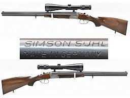 SIMSON / SUHL Drilling Mod. 95 S Kal. 16/70 - .30/06 + Krieghoff EL Kal .22 Mag. & DOCTER ZF 3-12x56