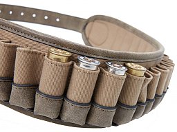 BROWNING Belt Grouse 12GA > Schrotpatronengurt Kaliber 12/65/67,5/70/76 ... für 25 Patronen! BRAUN!