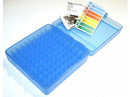 100er Patronenbox Munitionsbox MTM P-100-44-24 BLAU Clear m. Scharnier Kurzwaffe .44 Rem.Mag. L.C