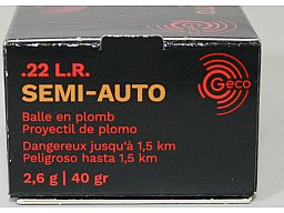 500 Schuss Geco Semi-Auto .22 l.r. / lfb | 2,6g 40gr LRN Blei Rundkopf | optimiert für Halbautomaten