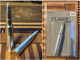 Pufferpatrone / Exerzierpatronen aus Aluminium .338 Win Mag (WM WINMAG); Jagdkurs Jägerprüfung