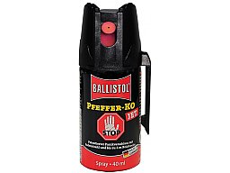 40ml Hochw. Pfefferspray K.O. JET Direktstrahl – 11 % OC / 2,5 Mio. Scoville -Ballistol Abwehrspray