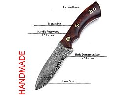 Custom Handmade Damascus Steel Hunting Bowie Knife with Bone | MAQ1764