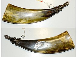 original Pulverhorn, flach und groß