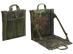Faltsitz mit Tragegriff + Netztasche für 2 Getränkeflaschen - BW Flecktarn