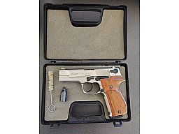 Walther P88 Compact 9mm P.A.K. PTB 613 Nickel Holzgriffschalen