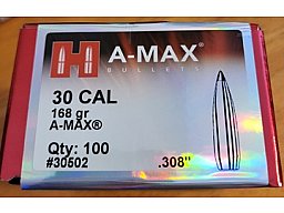 100 St.Hornady Geschosse.30(.308Dia)-168-A-Max-Match-#30502
