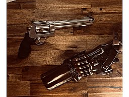 Smith & Wesson Model 500, .500 S&W Magnum, 8 3/8 Zoll, mit Brustholstersystem für Linkshänder