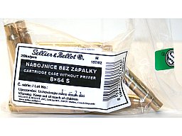 20 Stück S&B | Sellier&Bellot Wiederladehülsen S+B 8x64 S NEU Messing Boxer o. Zünder #V337662