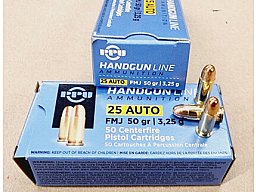 .25 Auto-6,35mm Browning/50grs A-160 PPU FMJ 50 Stk.