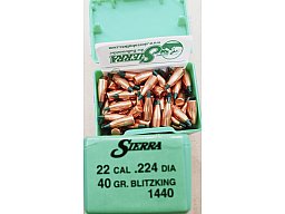 .22/.224/40 grs #No.1440# Sierra HV Blitzking Geschosse 100 stk