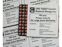 100St. | 100x GINEX Zündhütchen Large Pistol Magnum 5,5/3-P2 LPM L.P.M.> ähnl. CCI #350 Federal #155