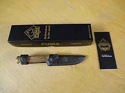 Puma Messer - Jagdnicker - Nr. 12 3587 - Griffschalen aus Walnussholz - Lederscheide in OVP