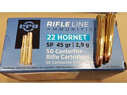 .22 Hornet/45grs. SP PPU A-193 100 stk. # SSZ Berka