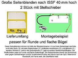 2 Stück Seitenblenden für Schiessbrillen weiss nach ISSF 40 mm hoch
