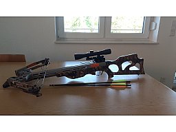 Ek Achery Research Compound Armbrust mit zwei Pfeilen
