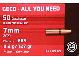 50 Stück NEUE GECO Geschosse - ZERO (Teilzerleger ZINN - BLEIFREI) 7mm .284 - 8,2g/127gr #2416969 HP