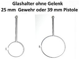 Glashalter für Schiessbrillen 25 mm und 39 mm