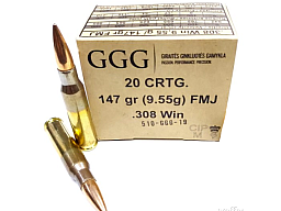 GGG .308 Win. 147gr FMJ 600 Stk.