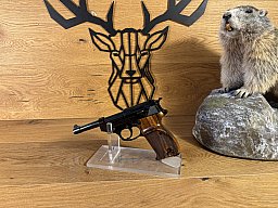 Carl Walther Ulm Mod. P38 Kal. 9mm Para , Holzgriff mit Daumenauflage