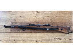 gebrauchte Repetierbüchse K 98 Hersteller Mauser S/42 1937, viele Stempel
