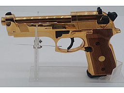 Beretta Mod.92 FS, 24 Karat Gold-Finish mit Echtholzgriffschalen