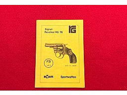 REVOLVER RG 76 PTB 140-2 ORIGINALE GEBRAUCHSANLEITUNG