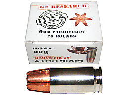 Pistolenpatrone Kaliber 9 mm Para G2 Research