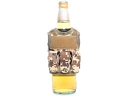Mini Tactical Schutzweste mit Fronttaschen für Bierflasche / Wein / Thermosflasche - Digital Desert
