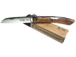 Taschenmesser, Windmühlenmesser, IBEX mit Ratchet-Lock, Schwarznuß, Holster