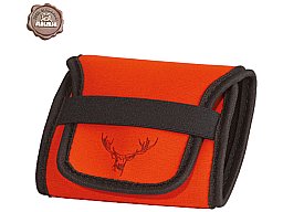 1 x BüchsenPatronenEtui Neoprone ORANGE mit HIRSCH Motiv > für 10 Kugelpatronen "Serie Drückjagd"
