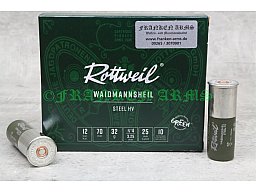 Rottweil Waidmannsheil Steel HV Schrotpatronen Bleifrei 12/70 20/70