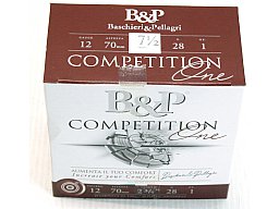 25er B&P COMP1 ONE TRAP Sportschrotpatronen Fallscheibe Parcours Shotgun Cart 12/70 2,4mm 28g No 7,5