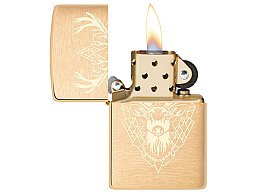 Original ZIPPO Benzinfeuerzeug "ZIPPO" made in USA Benzin Sturmfeuerzeug MOTIV JAGD HIRSCH ! Messing