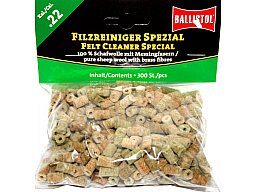 300x BALLISTOL Reinigungsfilze/Filzreiniger SPEZIAL Cal.22 | Schafwolle mit Messingfasern! 5,6mm 223