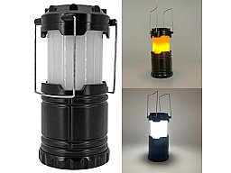 **AKTION ** Campinglaterne mit Flammeneffekt 2-in-1 - Batteriebetrieb (3xAA), klein und handlich