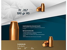 H&N Geschosse .357 TC HS 180gr. 500St. (.357Mag)