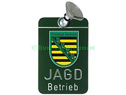 Autoschild Jagdbetrieb mit Länderwappen "SACHSEN" 74009015