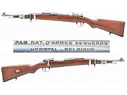Handlicher FN - Fabrique Nationale Kurz - Karabiner Modell 1935 PERU im Kaliber 7,65mm Argent.