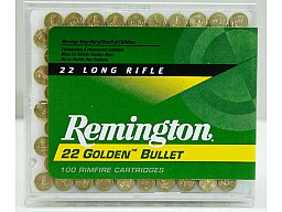 100 Schuss KK HV Munition .22 l.r. lfb REMINGTON Golden Bullet 40gr BPRN Blei Rundkopf verkupfert HV