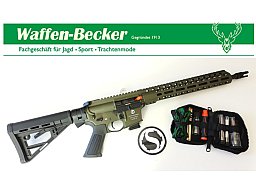 Selbstladebüchse Schmeisser AR15-9 M4FL 14,5" 9mm Luger, OD-green -NEUWARE-