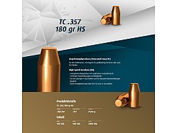 H&N Geschosse .357 TC HS 180gr. 500St. (.357Mag)