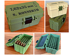Munitionsbox 7,62x35/ .300 BLK Ammo Box Patronen Wiederladen 50 Schuss personalisierbar abschließbar
