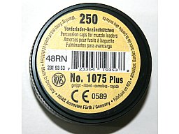 250 Stück RWS Vorderladeranzündhütchen#1075PLUS(verstärkt) 4,47mm |gerippt!Dose á 250 Stück #2319353