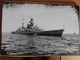 Blech-Erinnerungsschild an Schlachtschiff Bismarck