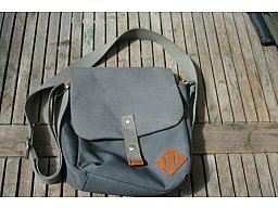 Jagdtasche Umhängetasche steingrau stabiler Stoff