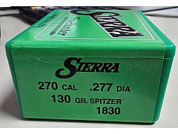100St. Sierra Geschosse .277 ( cal. 270 ) - 130gr. Spitzer Pro Hunter