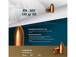 H&N Geschosse .308 RN HS 110gr. 500St. (.30Carbine)