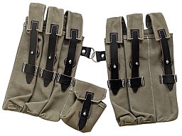 Wehrmacht Luftwaffe Polizei Paar Magazintaschen MP40 MP38 grün